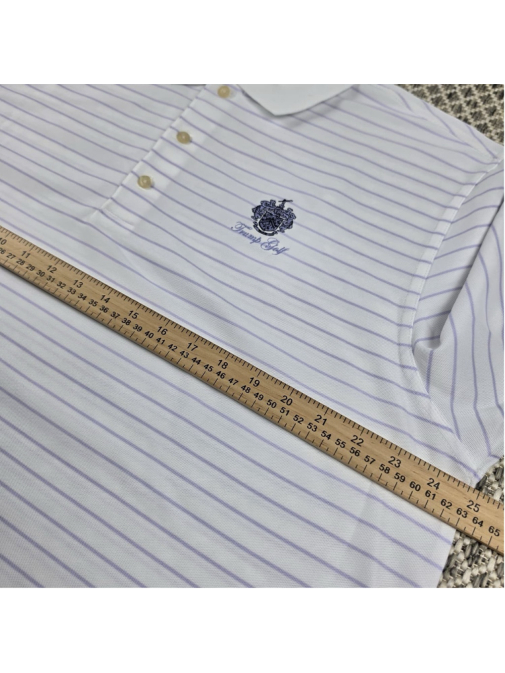 Greg Norman TRUMP NATIONAL DORAL Gray Striped Golf Polo Shirt Mens XL - Picture 6 of 8